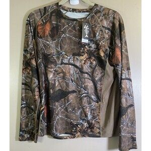 BassDash Outdoor Fishing Long Sleeve Camo Shirt Men's XL Camping Hiking Stretch